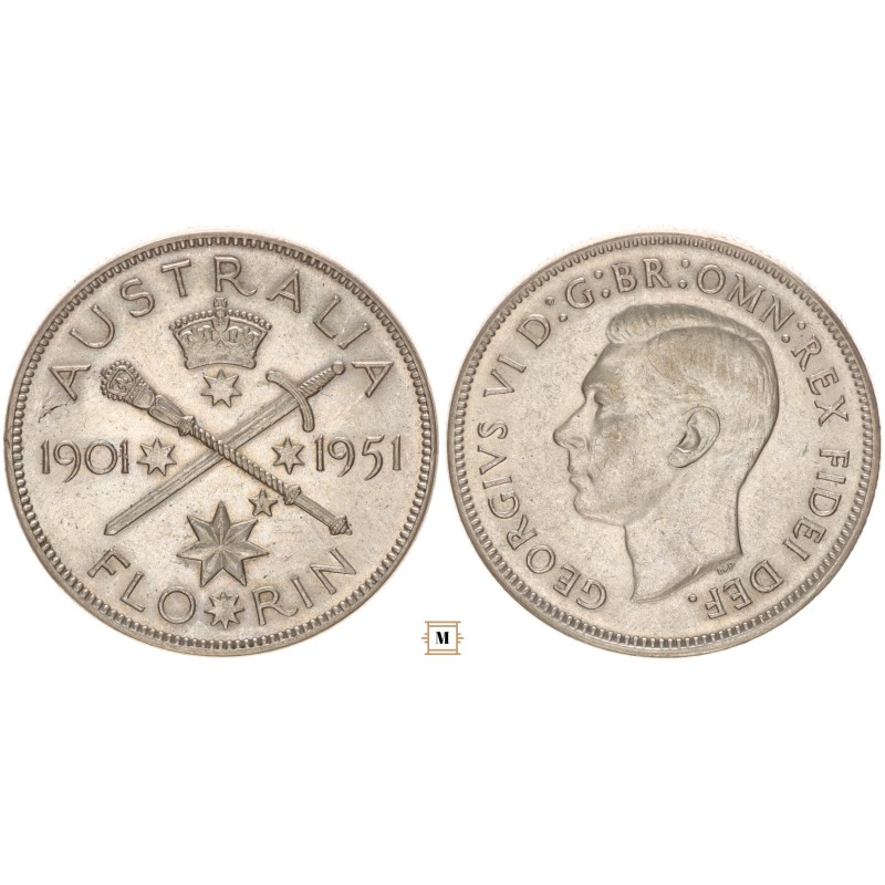 Ausztrália, VI. György 1 florin 1901-1951